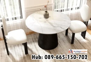 Meja Marmer Bulat Kecil Elegan