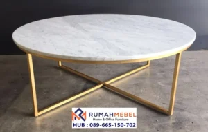 Meja Marmer Bundar Eksklusif Industrial