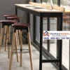 Set Meja Bar Kayu Solid Modern
