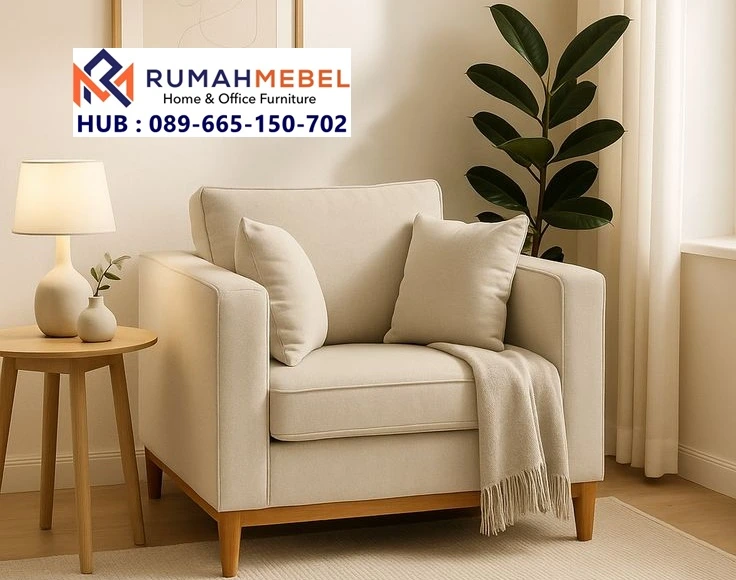 Sofa Single Gaya Japandi Estetik