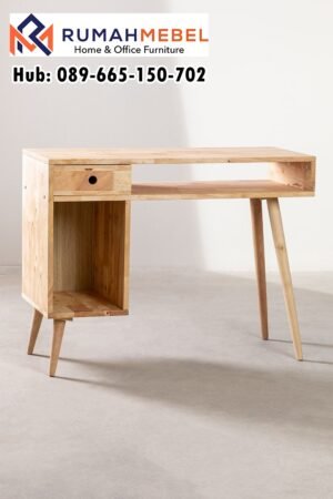 Meja Komputer Kayu Solid Minimalis