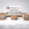 Set Sofa Tamu Jati Kombinasi Anyaman Rotan