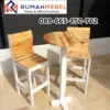 Kursi Cafe Kayu Kombinasi Besi Putih