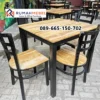 Set Meja Cafe Industrial Kayu Besi 4 Kursi