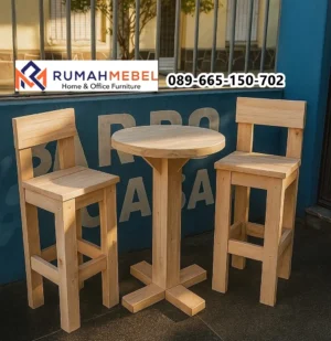 Set Meja Kursi Cafe Kayu
