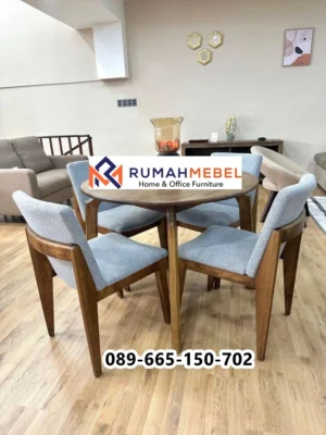 Set Meja Makan 4 Kursi Jati
