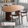 Jual Set Meja Makan Oval Tangerang Kayu Jati Minimalis 4 Kursi Aesthetic