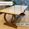Meja Makan Marmer Stela Surabaya Kaki Meja Kayu Jati