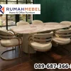 Jual Set Meja Makan Modern Banten dengan Aksen Gold yang Mewah