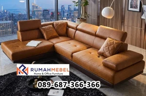Sofa Sudut Palembang Bahan Kulit Kualitas Premium