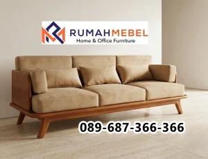Sofa Tamu Minimalis Surabaya Kayu Jati Rangka Ergonomis Termurah - Rumah Mebel