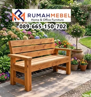 Bangku Taman Minimalis Kayu Solid
