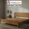 Dipan Kayu Jati Solid Headboard Minimalis