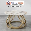 Meja Tamu Bundar Model Marmer Kaki Besi Gold